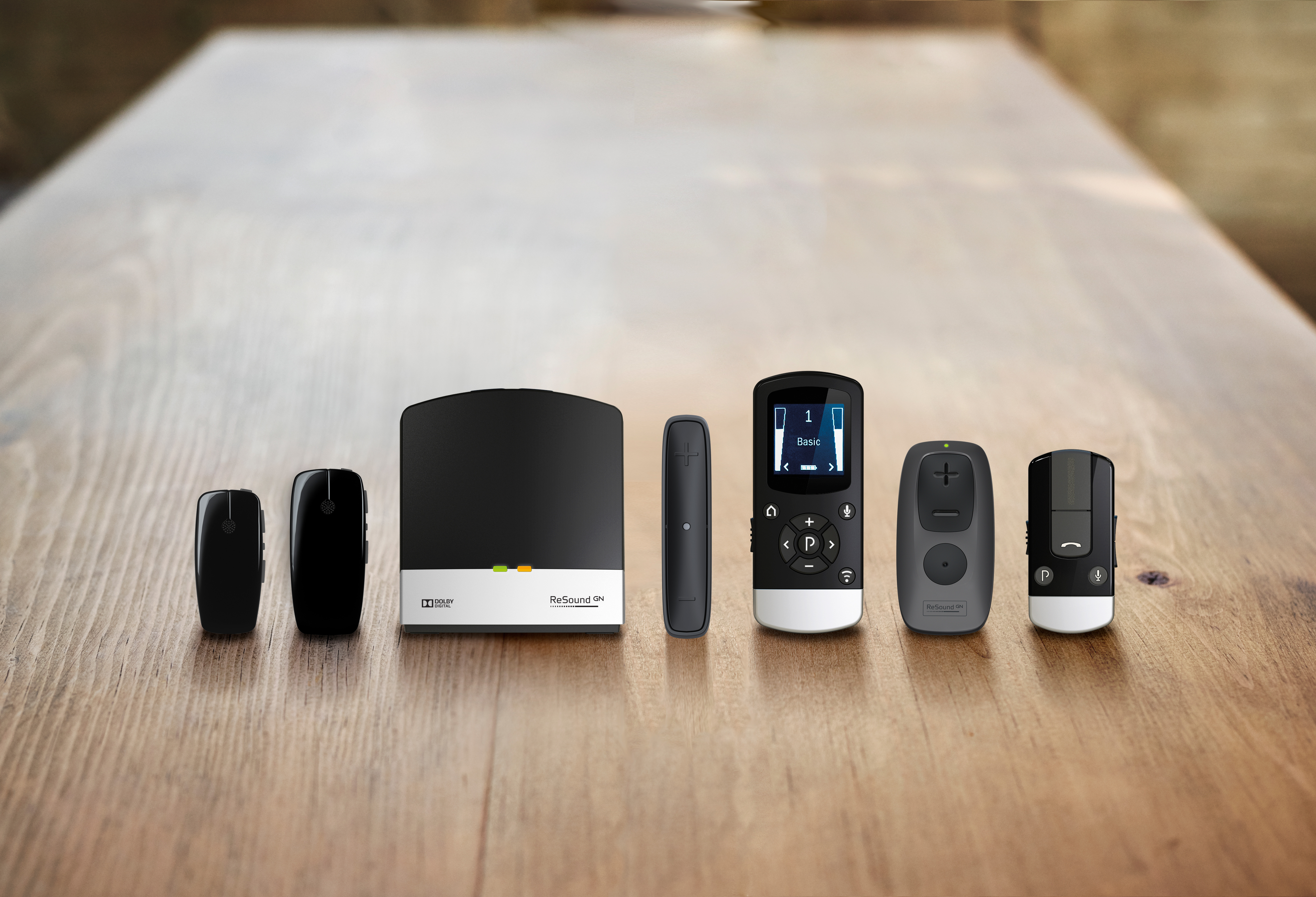 ReSound Accessories Lineup on wood